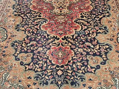 Rare Vintage 1950's Natural Dye Wool Pile High-End Hereke Rug 6'3"×9'9"