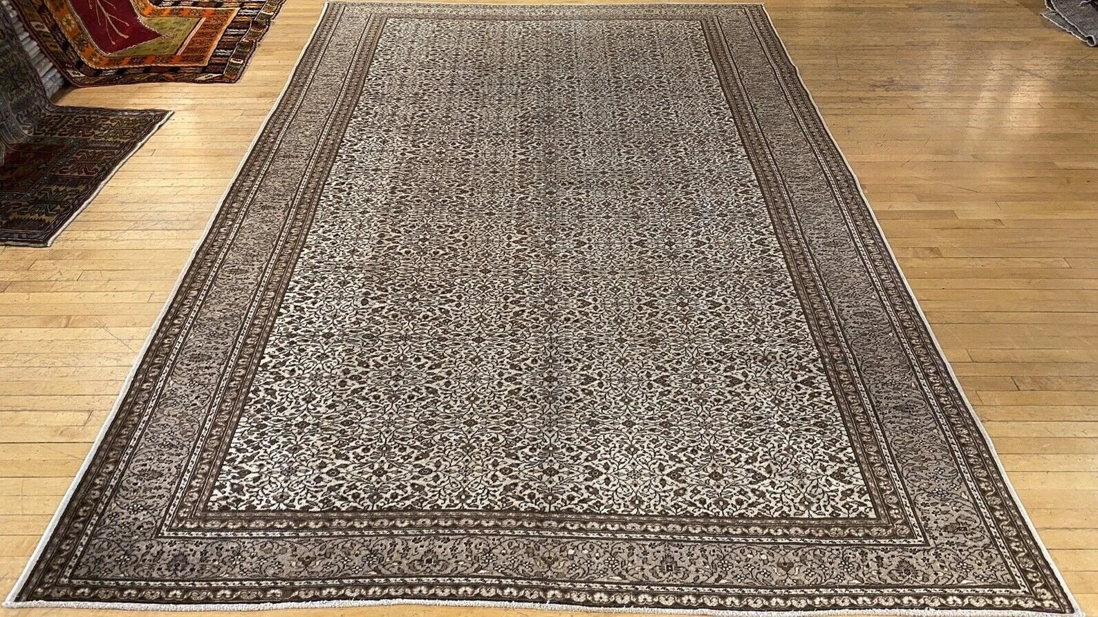 Antique 1940-1950's Wool Colored Floral Cappadocia Area Rug 8x12 ft