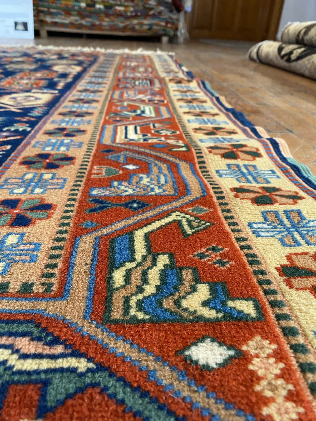Handmade Exquisite Antique 1930-1940s Natural Dye Wool Pile Armenian Rug 4x6ft Cappadocia Rug Collection