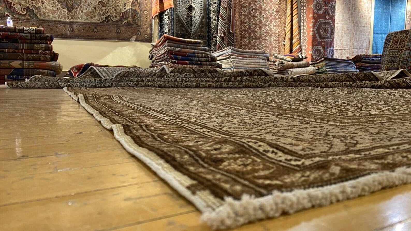 Antique 1940-1950's Wool Colored Floral Cappadocia Area Rug 8x12 ft