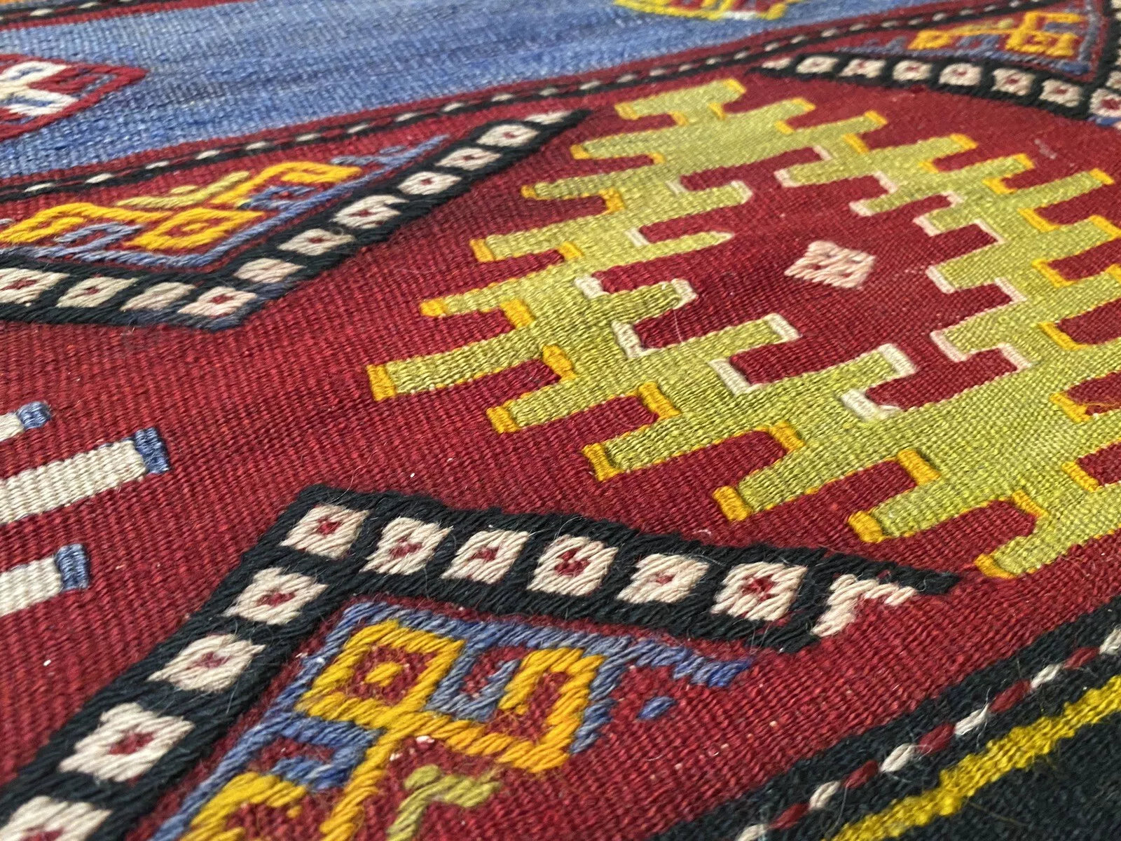 Pre-1900s Antique Embroidered Panels Camel Bag Rug 6'6" x 10’8” Museum Qlty. Cappadocia Rug Collection