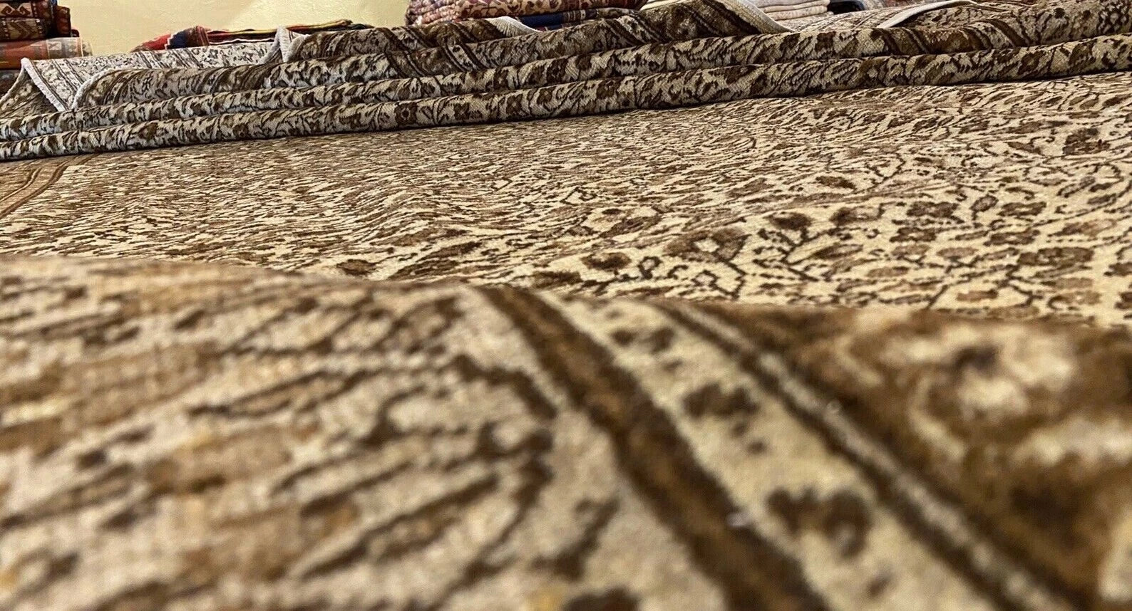 Antique 1940-1950's Wool Colored Floral Cappadocia Area Rug 8x12 ft