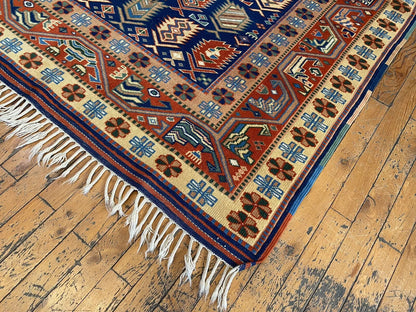 Handmade Exquisite Antique 1930-1940s Natural Dye Wool Pile Armenian Rug 4x6ft Cappadocia Rug Collection