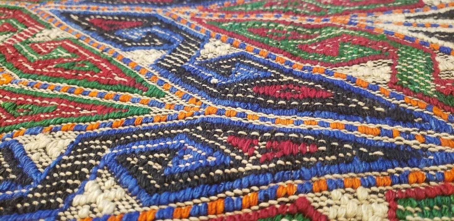 Antique 1945's Embroidered Cicim Kilim Rug 6'3"×9'2" Museum Qlty. Cappadocia Rug Collection