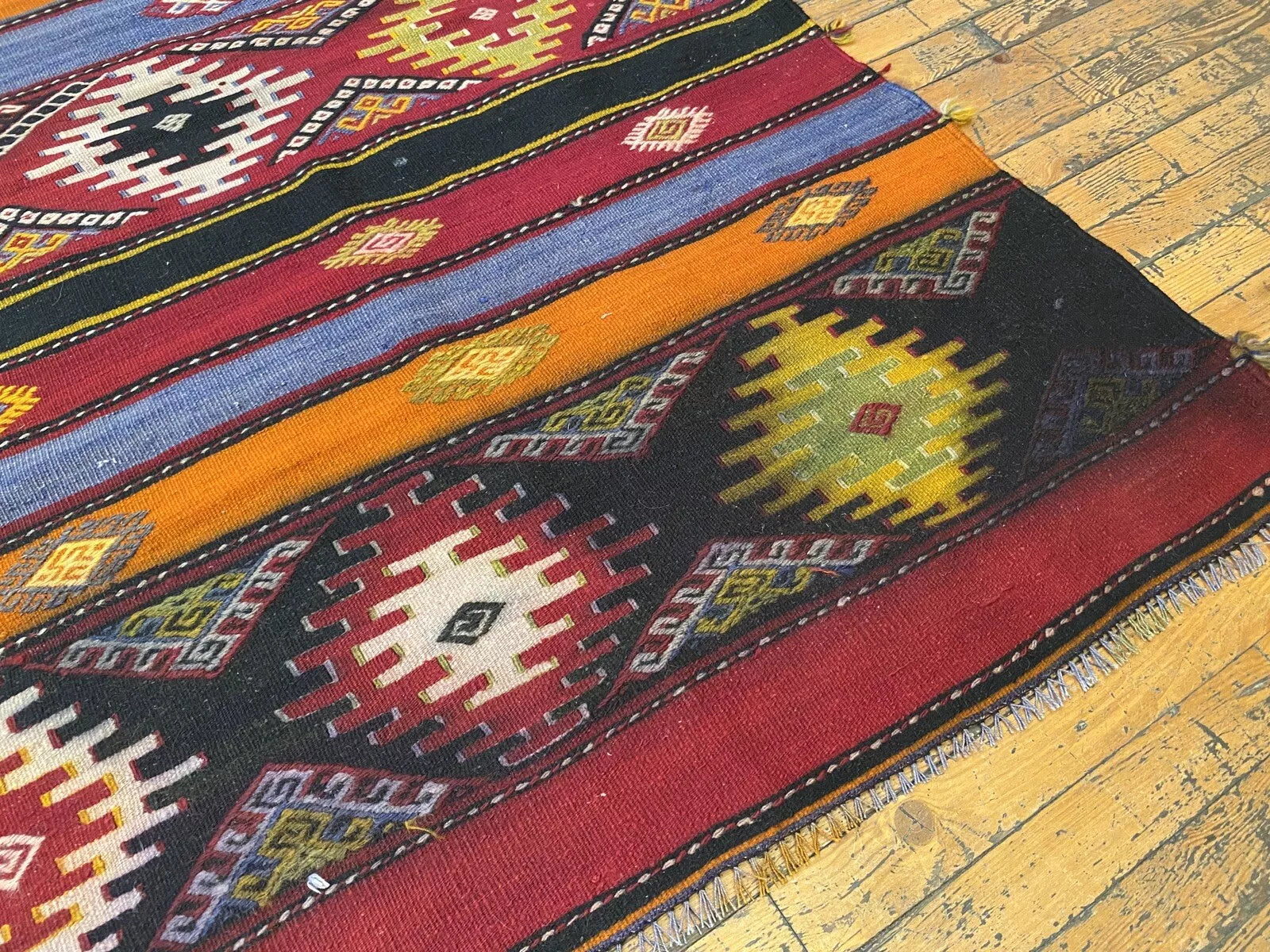Pre-1900s Antique Embroidered Panels Camel Bag Rug 6'6" x 10’8” Museum Qlty. Cappadocia Rug Collection