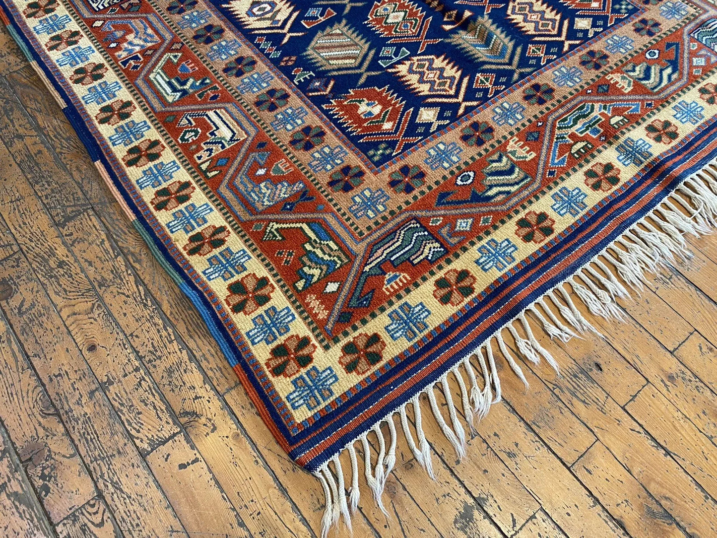 Handmade Exquisite Antique 1930-1940s Natural Dye Wool Pile Armenian Rug 4x6ft Cappadocia Rug Collection