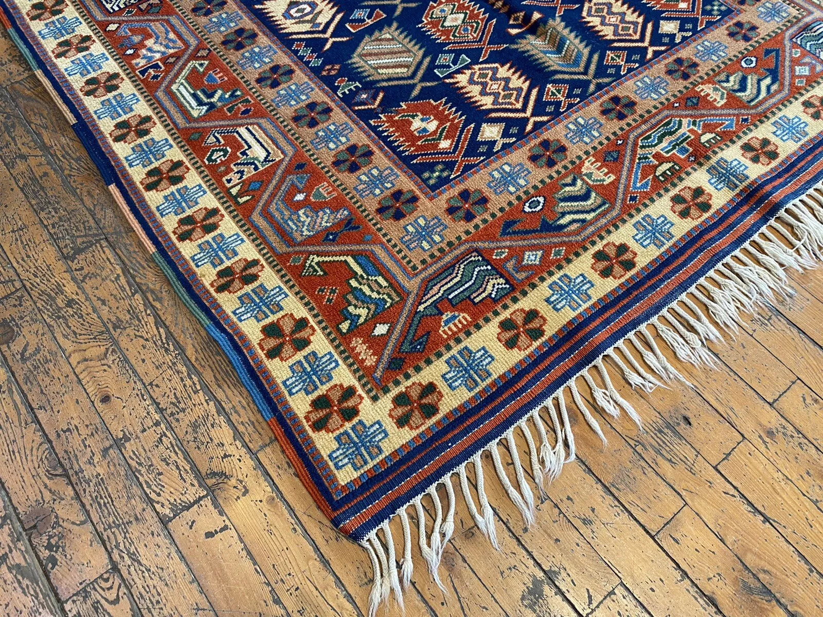 Handmade Exquisite Antique 1930-1940s Natural Dye Wool Pile Armenian Rug 4x6ft Cappadocia Rug Collection