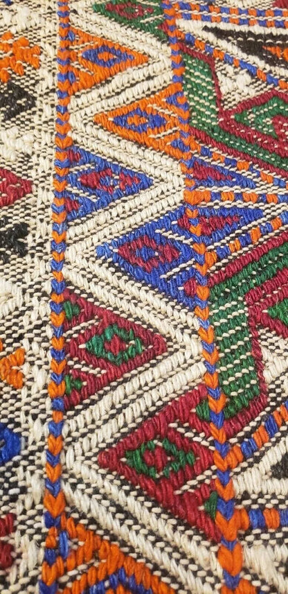Antique 1945's Embroidered Cicim Kilim Rug 6'3"×9'2" Museum Qlty. Cappadocia Rug Collection