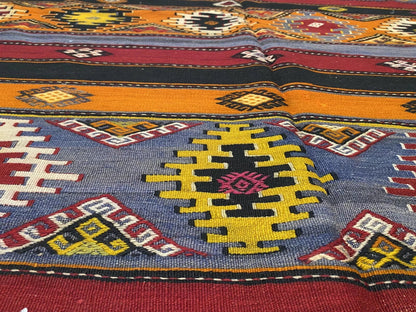 Pre-1900s Antique Embroidered Panels Camel Bag Rug 6'6" x 10’8” Museum Qlty. Cappadocia Rug Collection