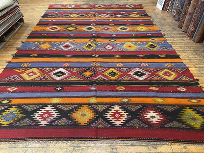 Pre-1900s Antique Embroidered Panels Camel Bag Rug 6'6" x 10’8” Museum Qlty. Cappadocia Rug Collection
