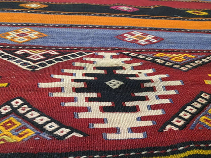 Pre-1900s Antique Embroidered Panels Camel Bag Rug 6'6" x 10’8” Museum Qlty. Cappadocia Rug Collection