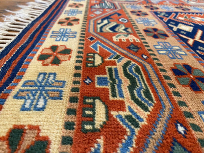 Handmade Exquisite Antique 1930-1940s Natural Dye Wool Pile Armenian Rug 4x6ft Cappadocia Rug Collection