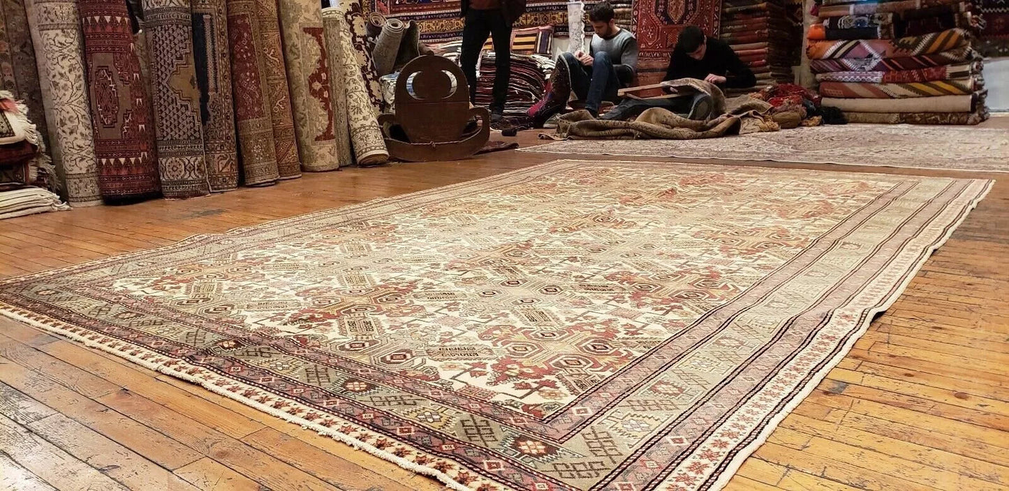 Turkish Area Rug Unique Vintage 1980-1990's Turkish Tribal Bunyan Rug 6x9ft Cappadocia Rug Collection