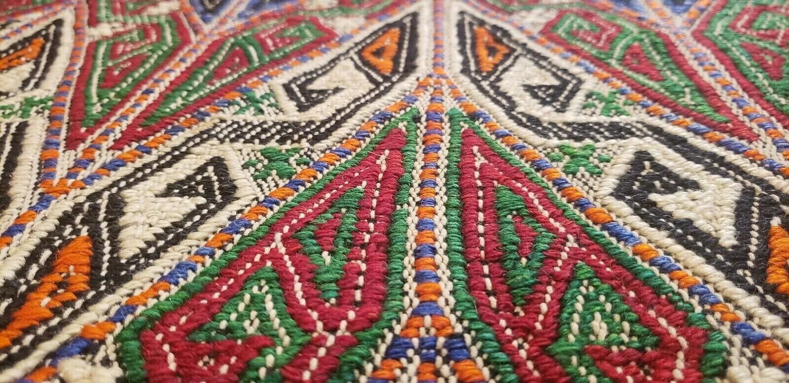 Antique 1945's Embroidered Cicim Kilim Rug 6'3"×9'2" Museum Qlty. Cappadocia Rug Collection