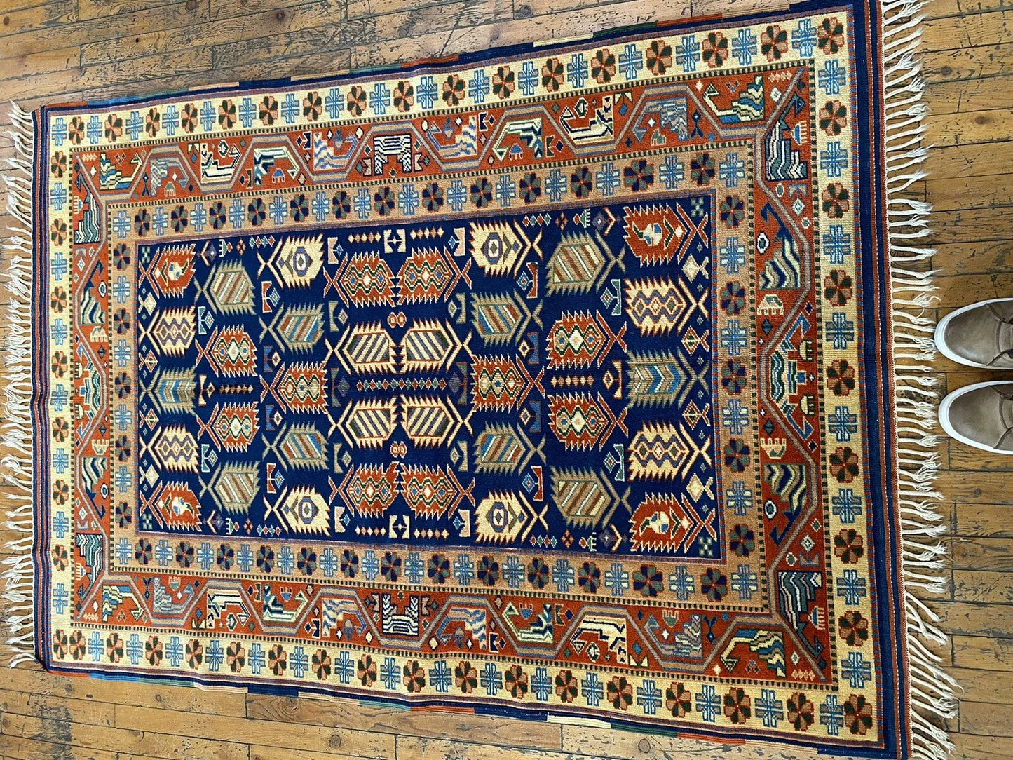 Handmade Exquisite Antique 1930-1940s Natural Dye Wool Pile Armenian Rug 4x6ft Cappadocia Rug Collection