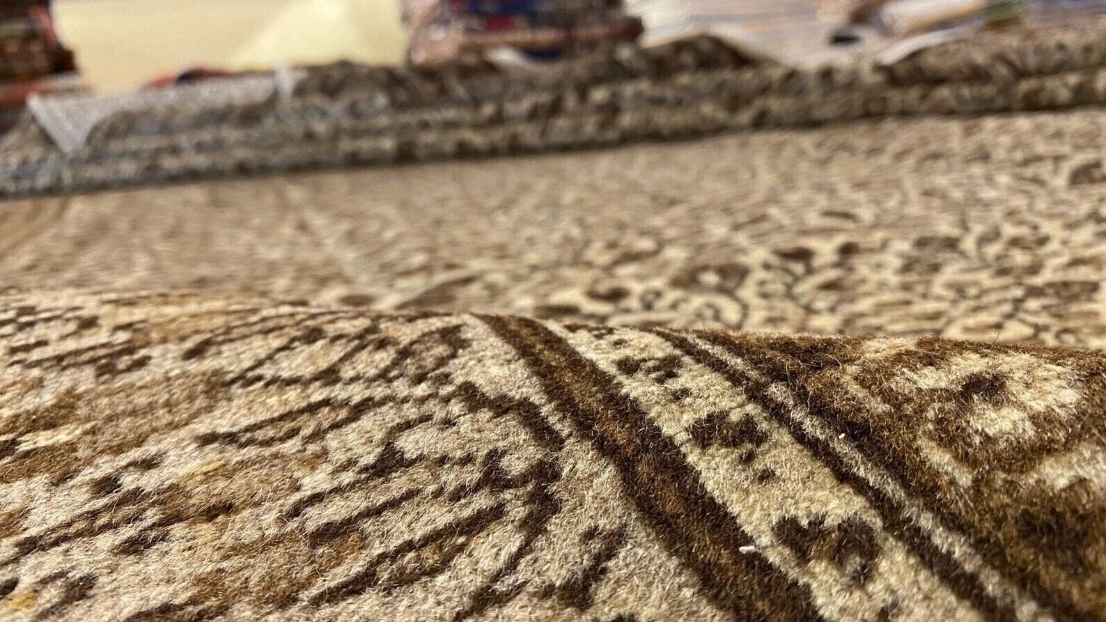 Antique 1940-1950's Wool Colored Floral Cappadocia Area Rug 8x12 ft