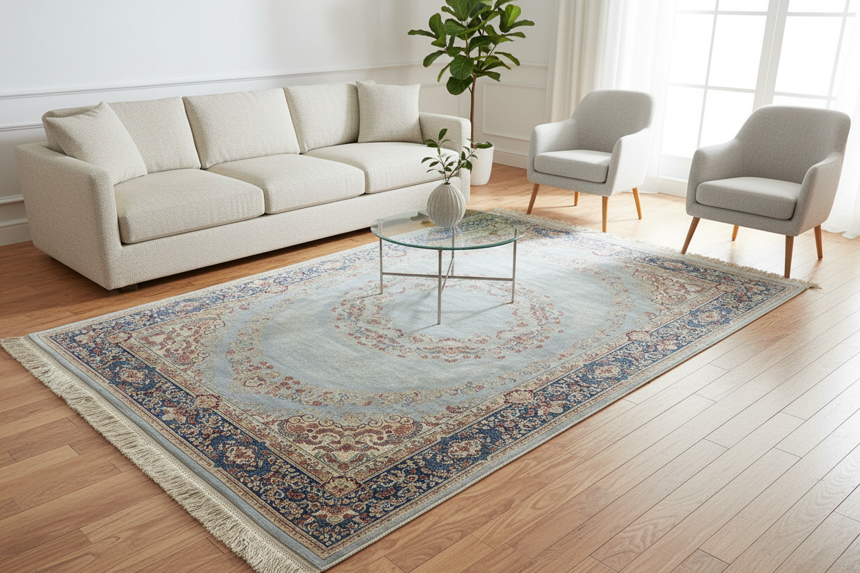 Silk Rug in living room