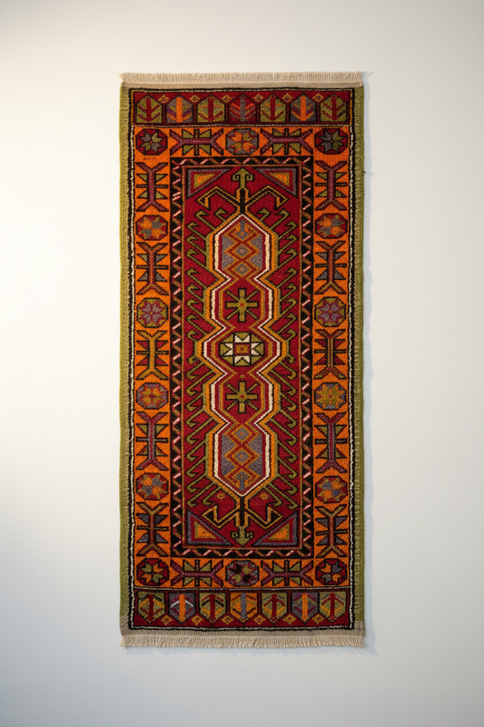 Small Decorative Turkish Carpet on white background