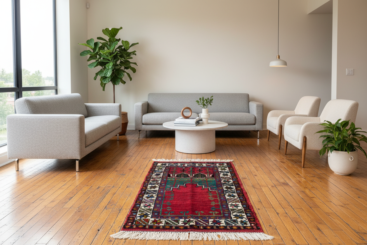 Soft Wool Turkish Handmade Rug - Yaşam Ortamı