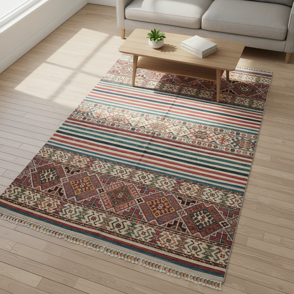 Stripe Pattern Luxury Carpet - Gerçekçi Sunum