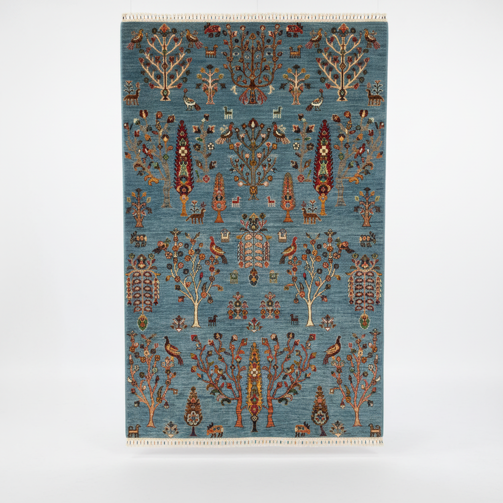 Traditional Tree of Life Carpet 5x7ft | Hand-Knotted Wool Oriental