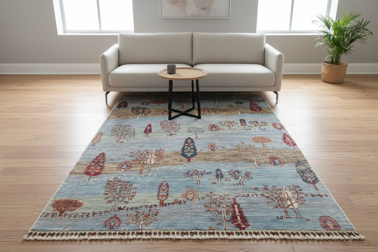 Tree of Life Carpet in Living Room