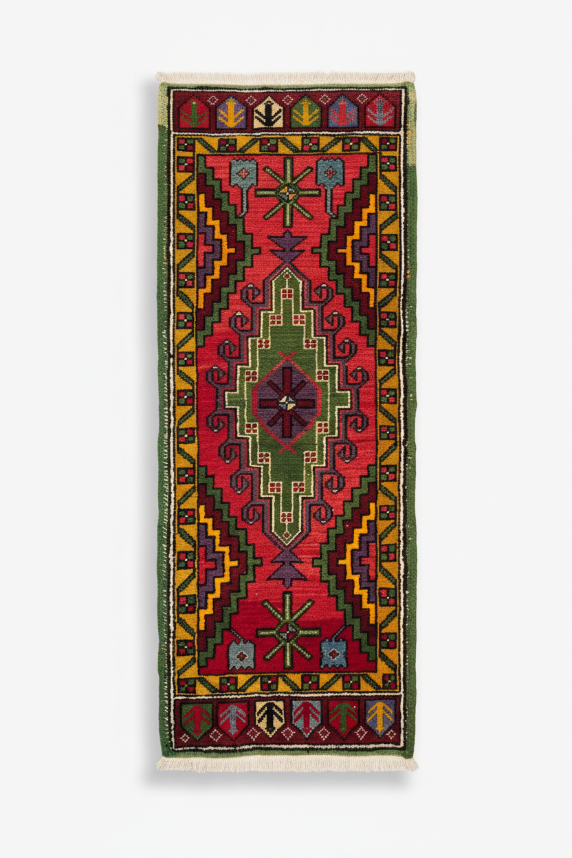 Tribal Turkish Kilim Rug - White Background