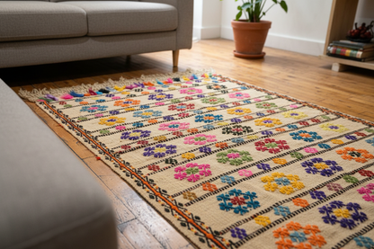 Turkish Handmade Cicim close-up in living space