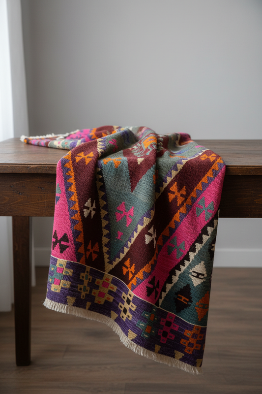 Turkish Nomad Kilim - Masada Büklümlü