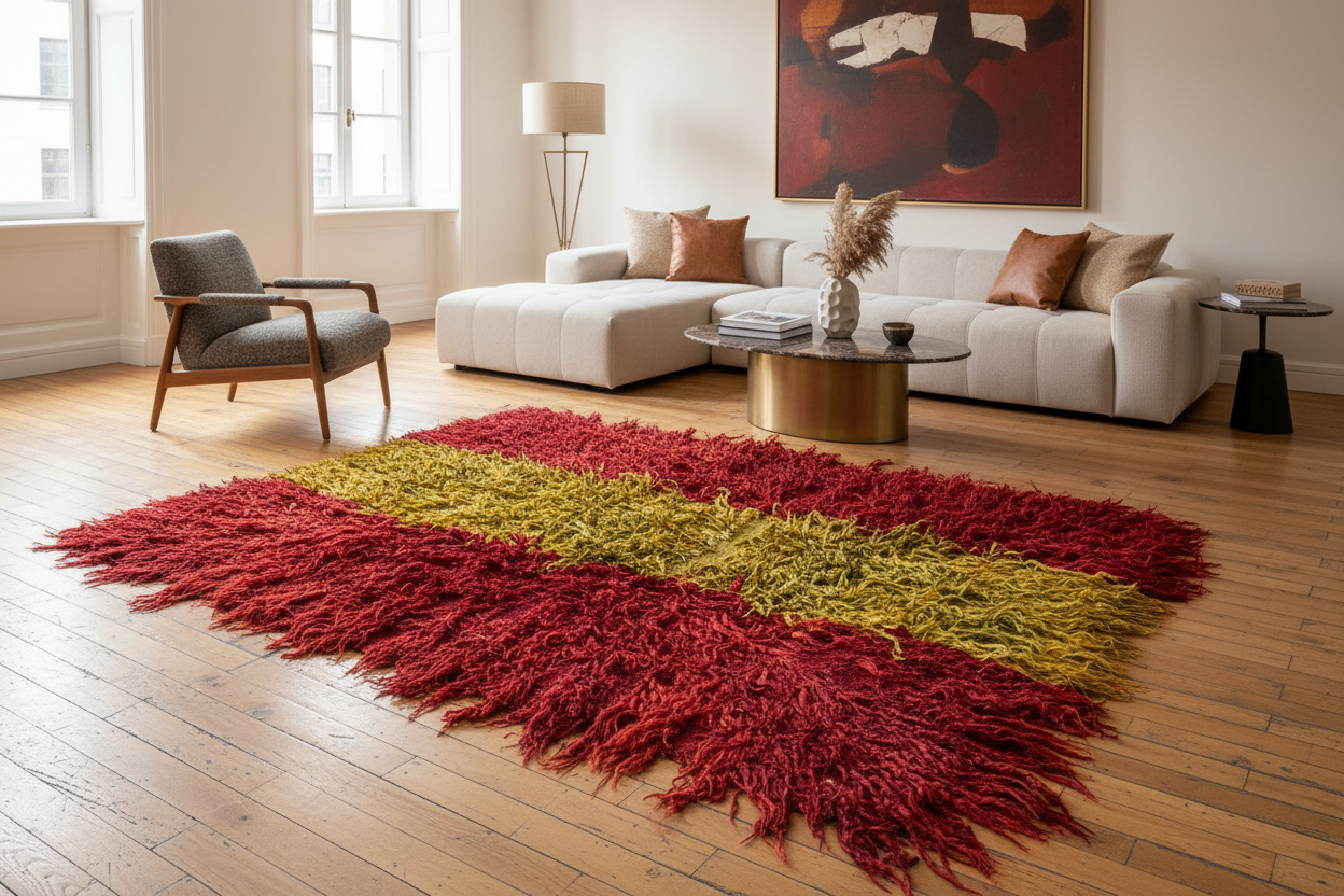 Turkish Tulu Kilim on floor in living space