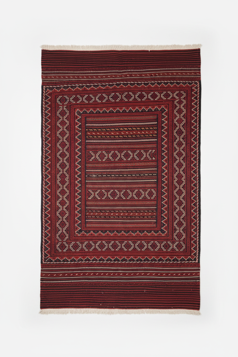 Turkoman Kilim Rug – Studio White Background