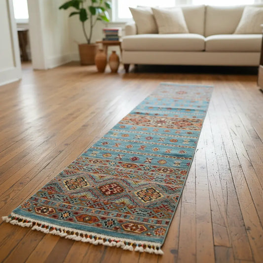 Turquoise Hallway Carpet - cozy ortam