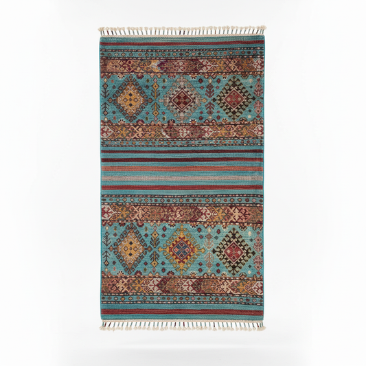 Turquoise Small Area Carpet - orijinal desen korunmuş beyaz arka plan