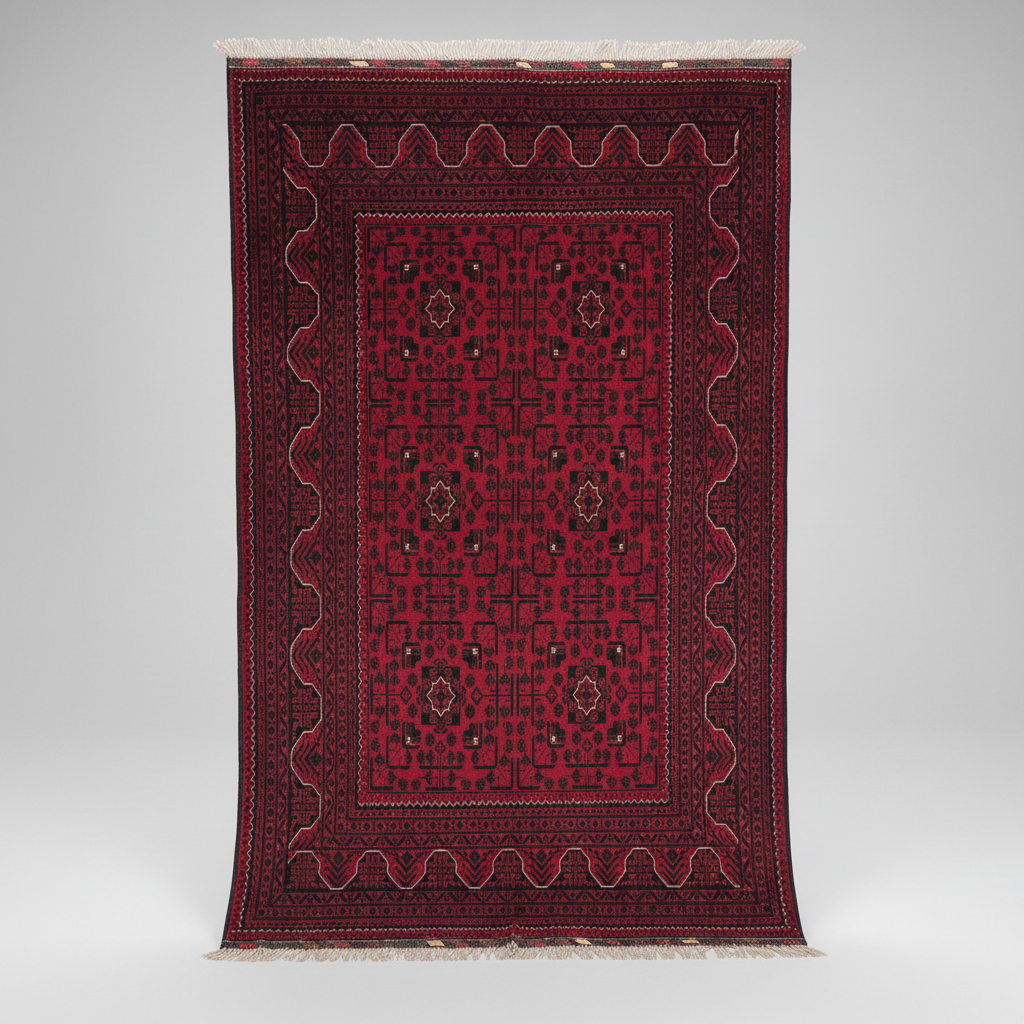 Vintage Burgundy Rug - beyaz arka plan