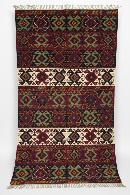 Vintage Turkish Kilim - Beyaz Arka Plan