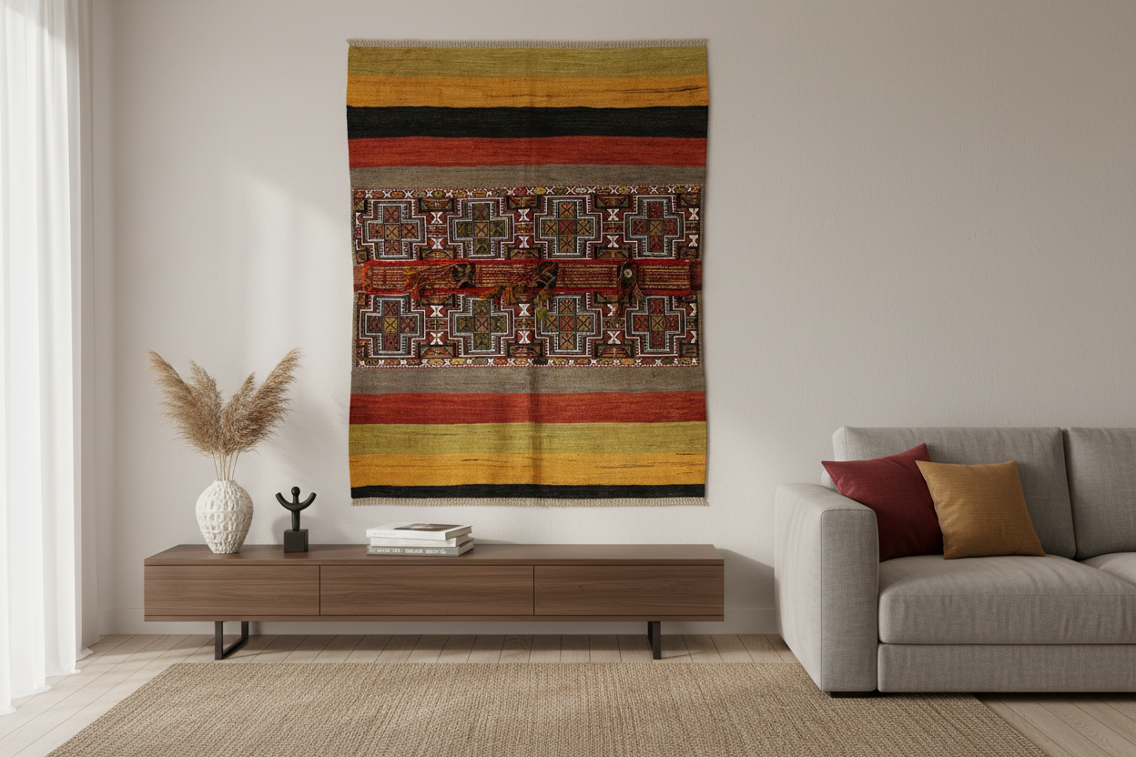 Vintage Turkish Kilim Rug - Orijinal Görünüm