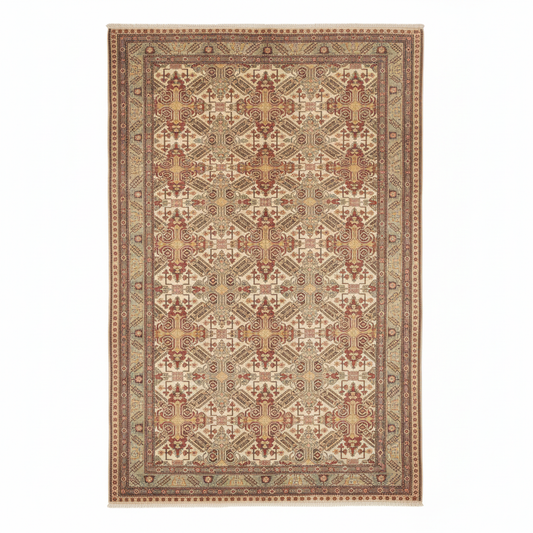 Vintage Turkish Tribal Bunyan Rug - orijinal desen korunmuş beyaz arka plan